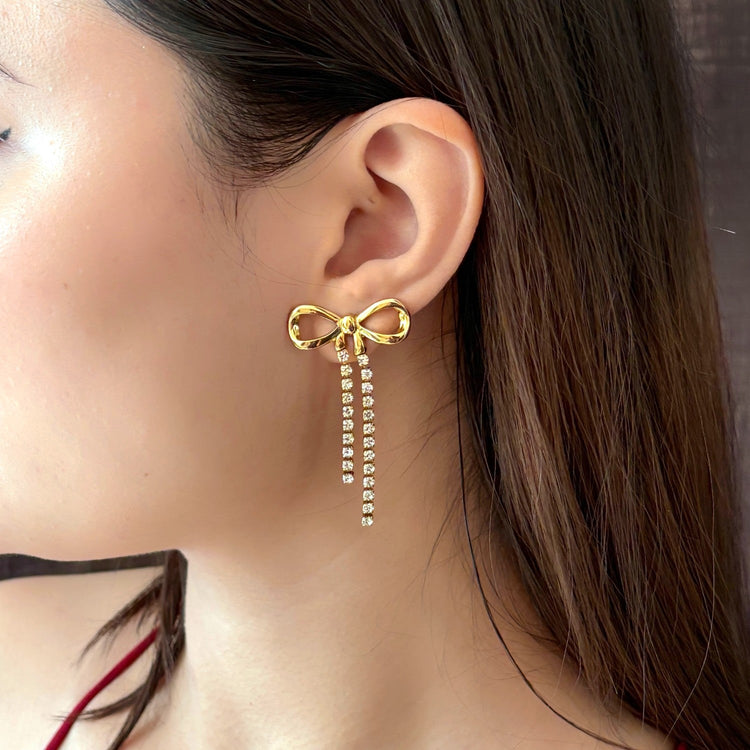 Bow- Crystal-Earrings