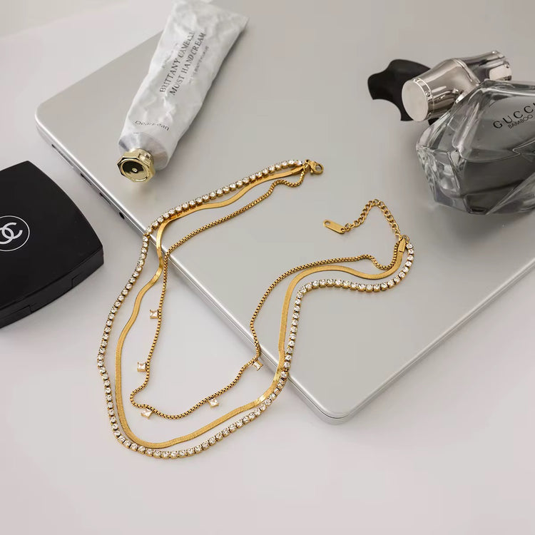 Olivia-316L- Stainless-steel-3Layer Necklace