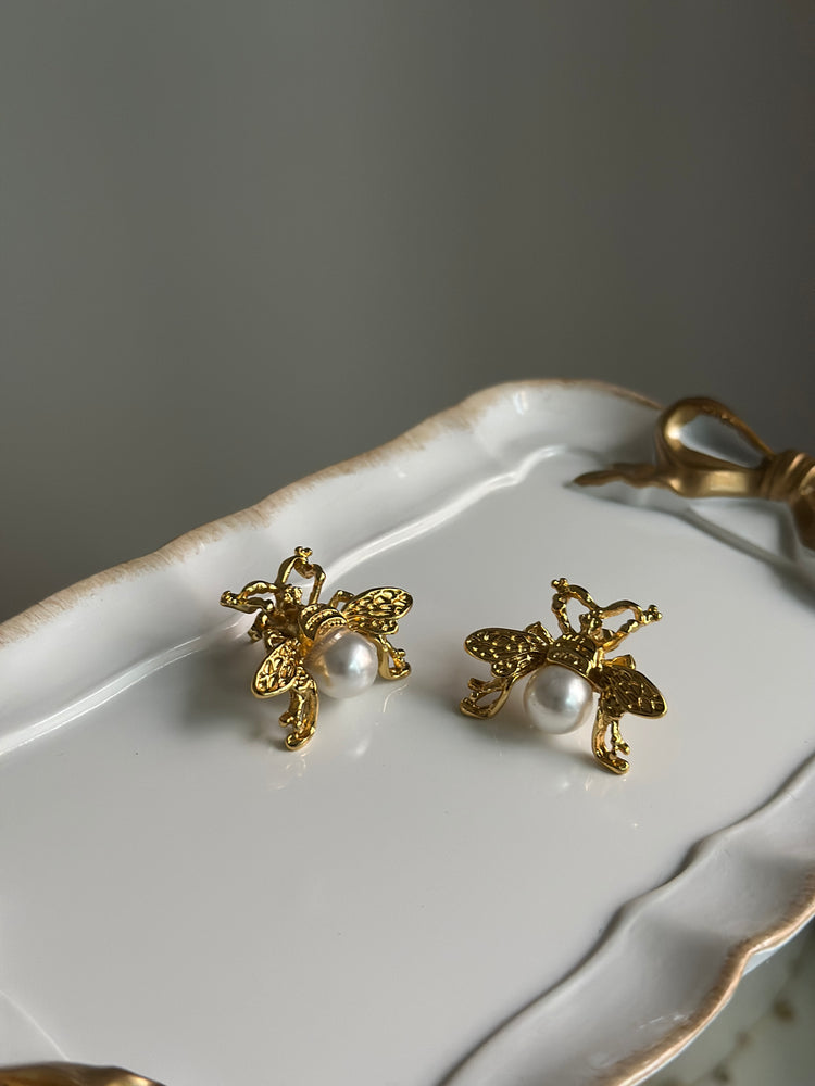 Gold- bee- Earrings