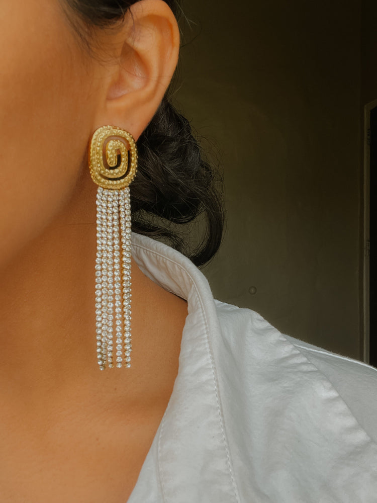 CRYSTAL- WAVY-LONG-EARRINGS