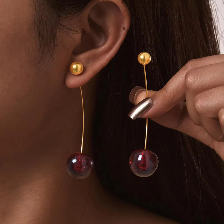 CHERRY-WATERPROOF-EARRINGS