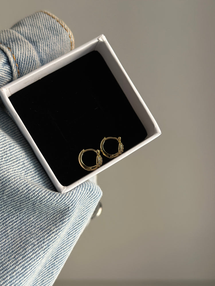 Mini-Diamond- Studded- Hoops