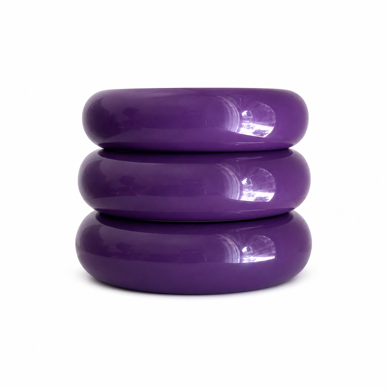 Plum Chunky Stack Bangles( SET OF 3)