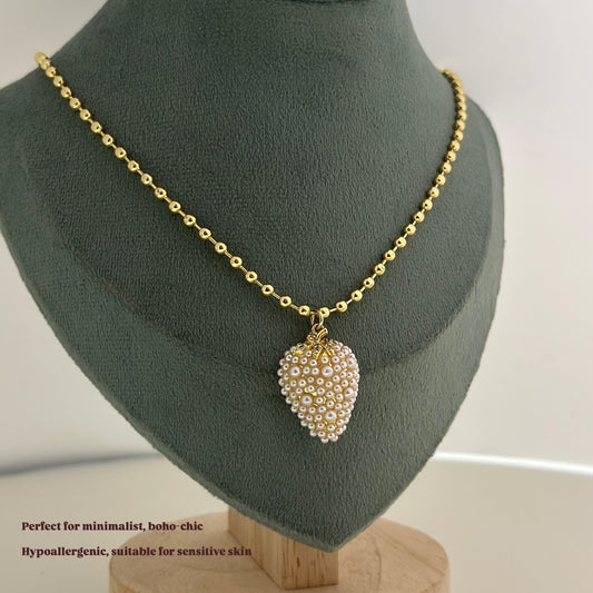 STRAWBERRY-WHITE-22K-GOLD-PLATED-NECKLACE