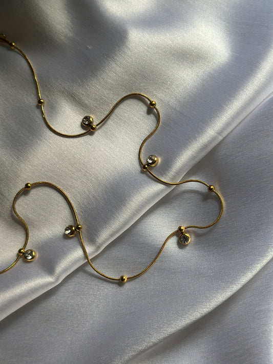 SOLARA NECKLACE EARRINGS COMBO SET( GOLD)
