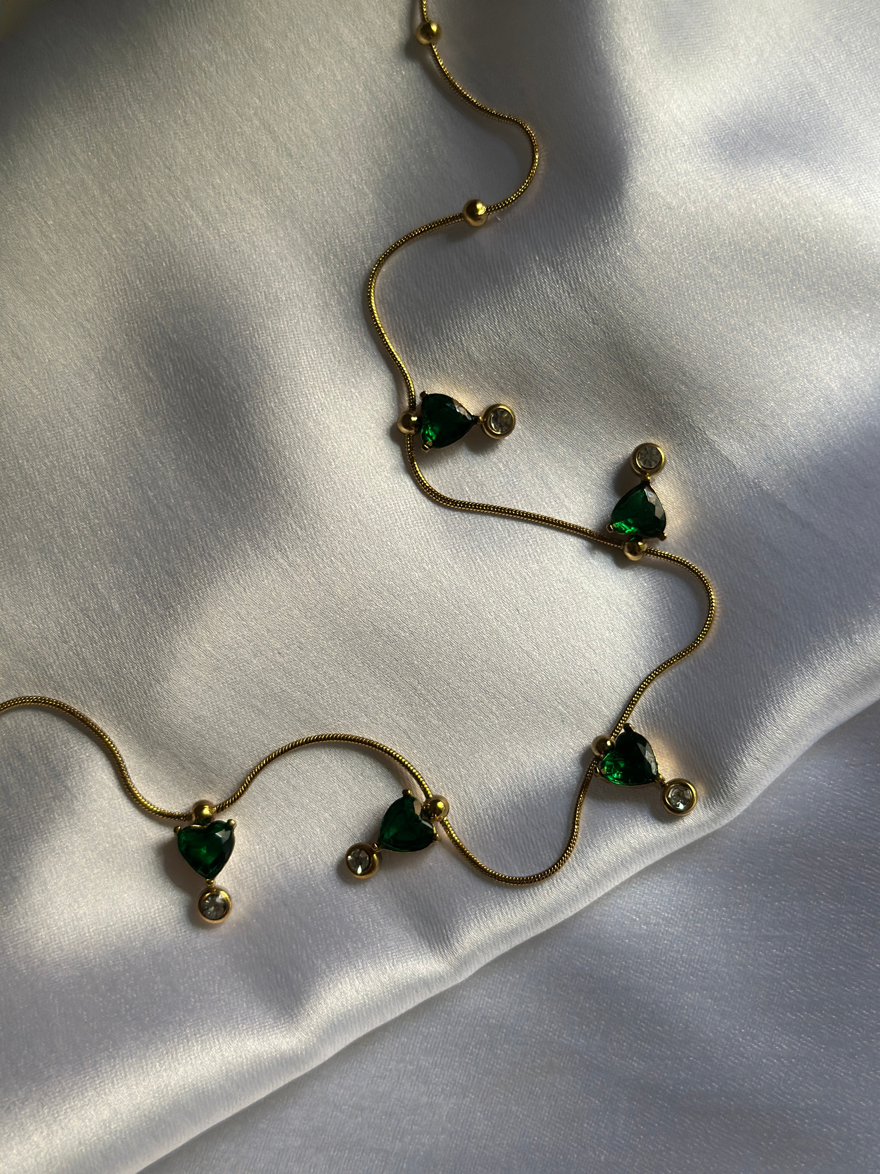 LOVER NECKLACE EARRINGS COMBO ( GREEN)