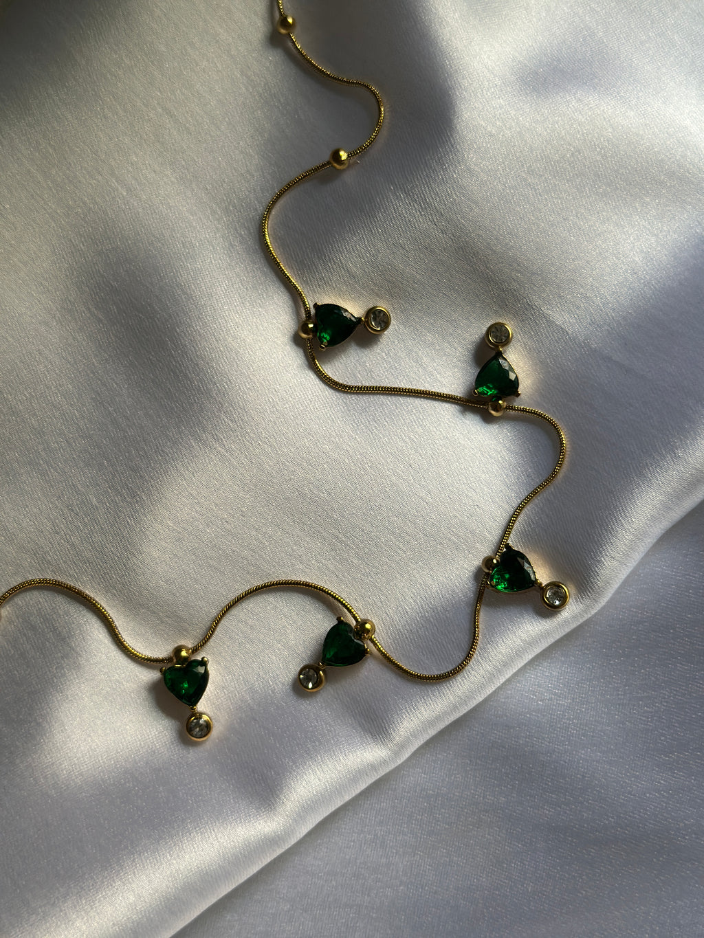 LOVER NECKLACE EARRINGS COMBO ( GREEN)