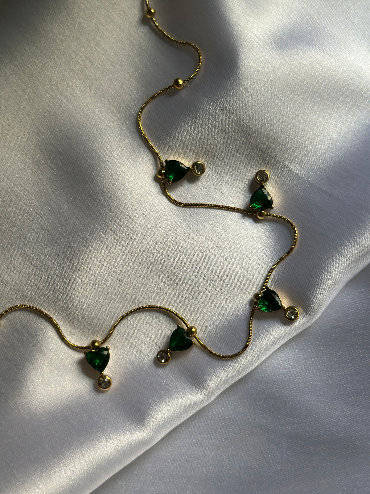 LOVER NECKLACE EARRINGS COMBO ( GREEN)