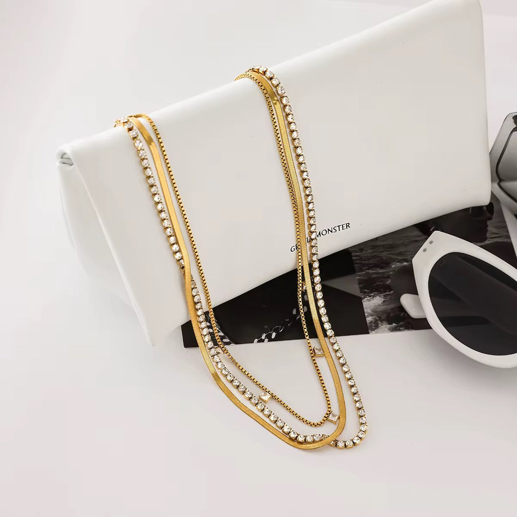 Olivia-316L- Stainless-steel-3Layer Necklace