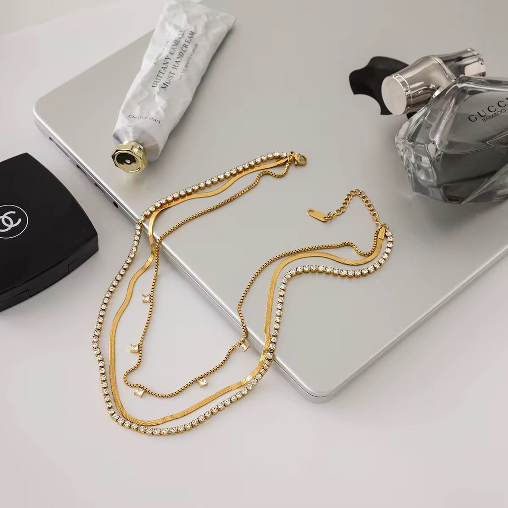 Olivia-316L- Stainless-steel-3Layer Necklace