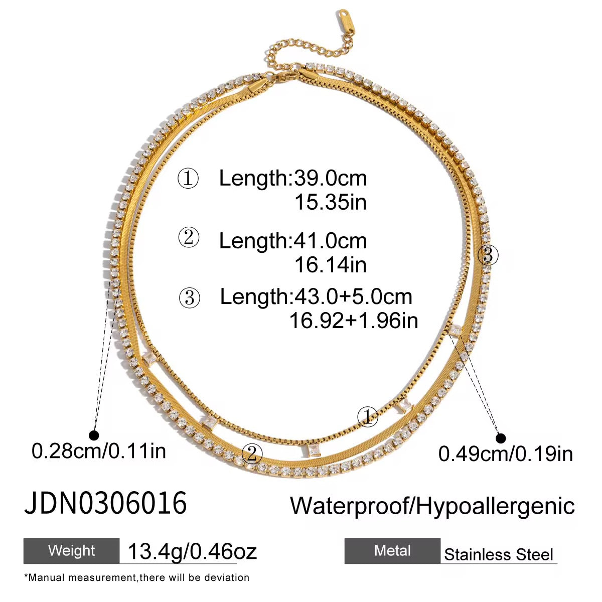 Olivia-316L- Stainless-steel-3Layer Necklace