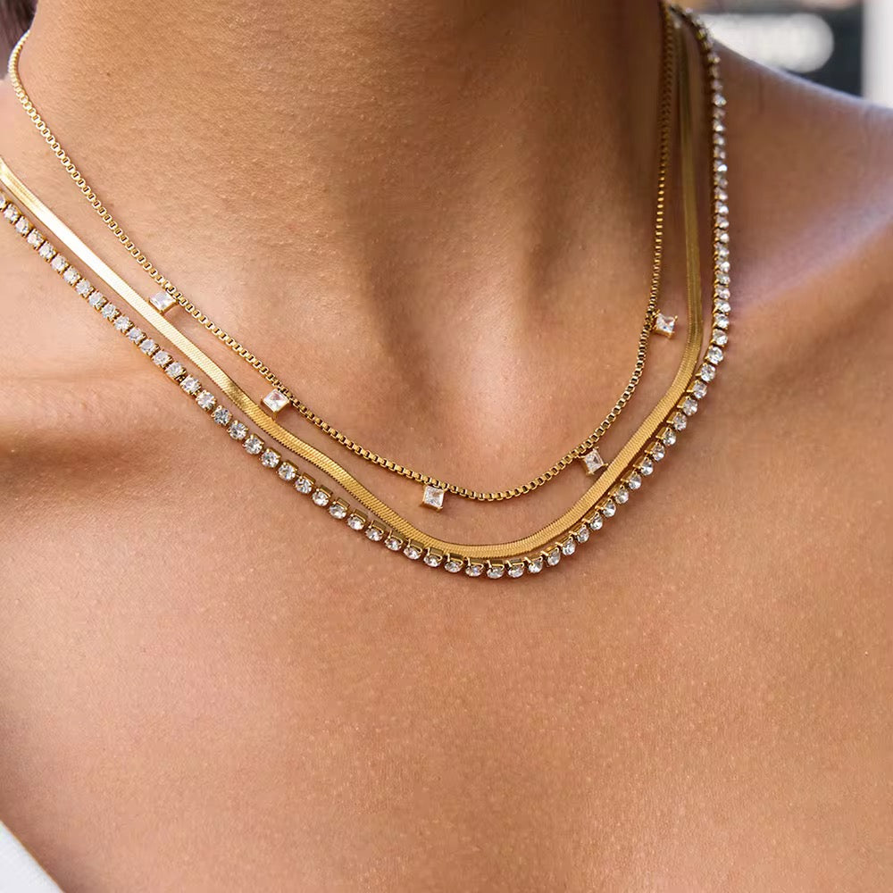 Olivia-316L- Stainless-steel-3Layer Necklace