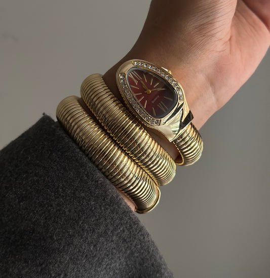 RED MONARCH SERPENTINE WATCH