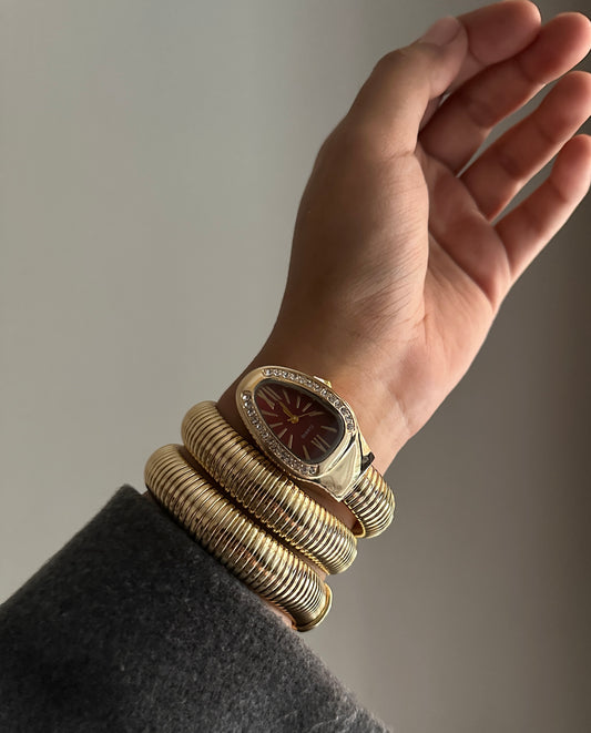 RED MONARCH SERPENTINE WATCH