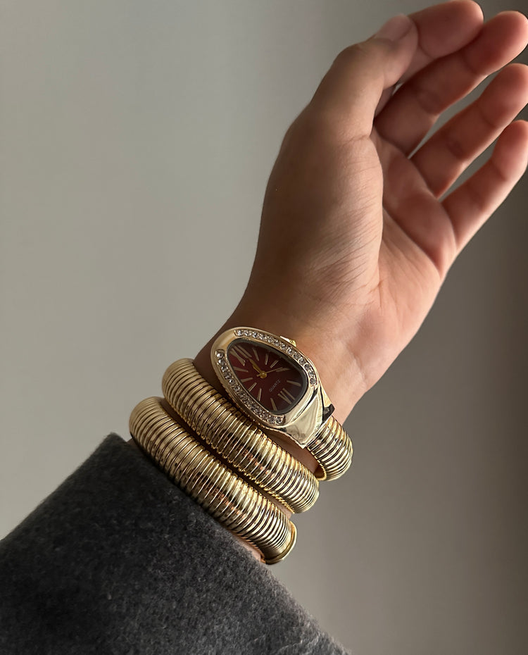 RED MONARCH SERPENTINE WATCH