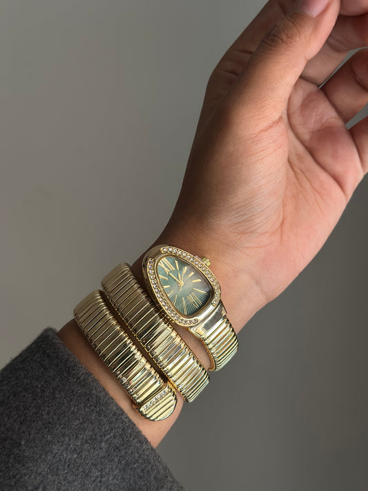 OLIVE VINTAGE SERPENTINE WATCH