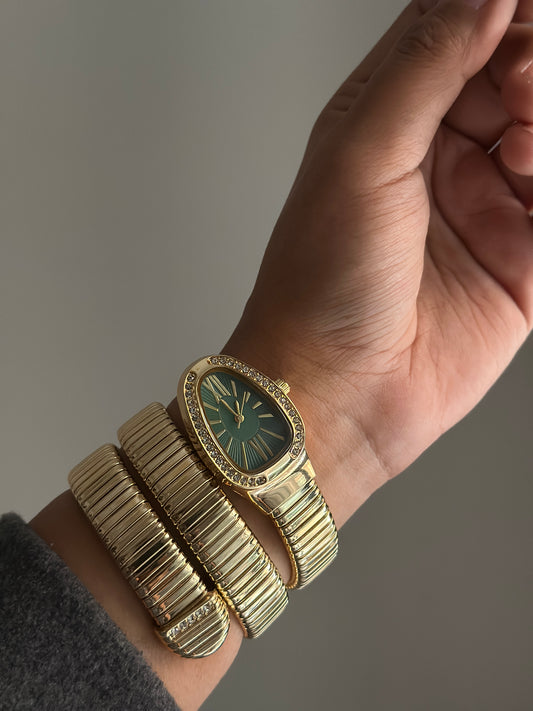 OLIVE VINTAGE SERPENTINE WATCH