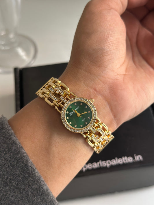 SARA-VINTAGE-WATCH( GREEN DIAL)