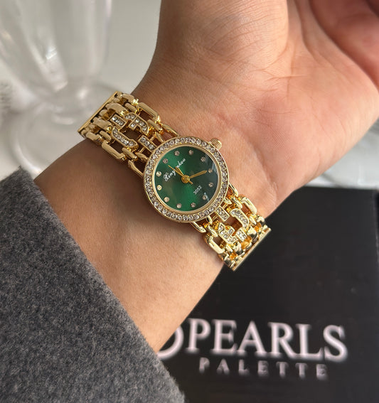 SARA-VINTAGE-WATCH( GREEN DIAL)