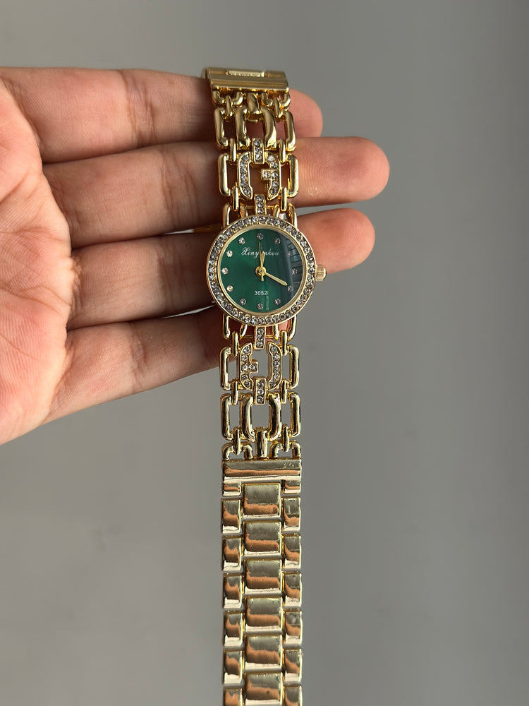 SARA-VINTAGE-WATCH( GREEN DIAL)