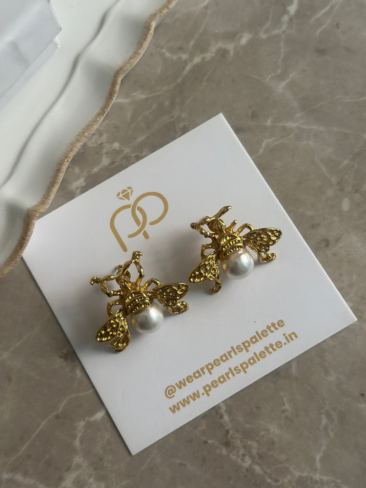 Gold- bee- Earrings