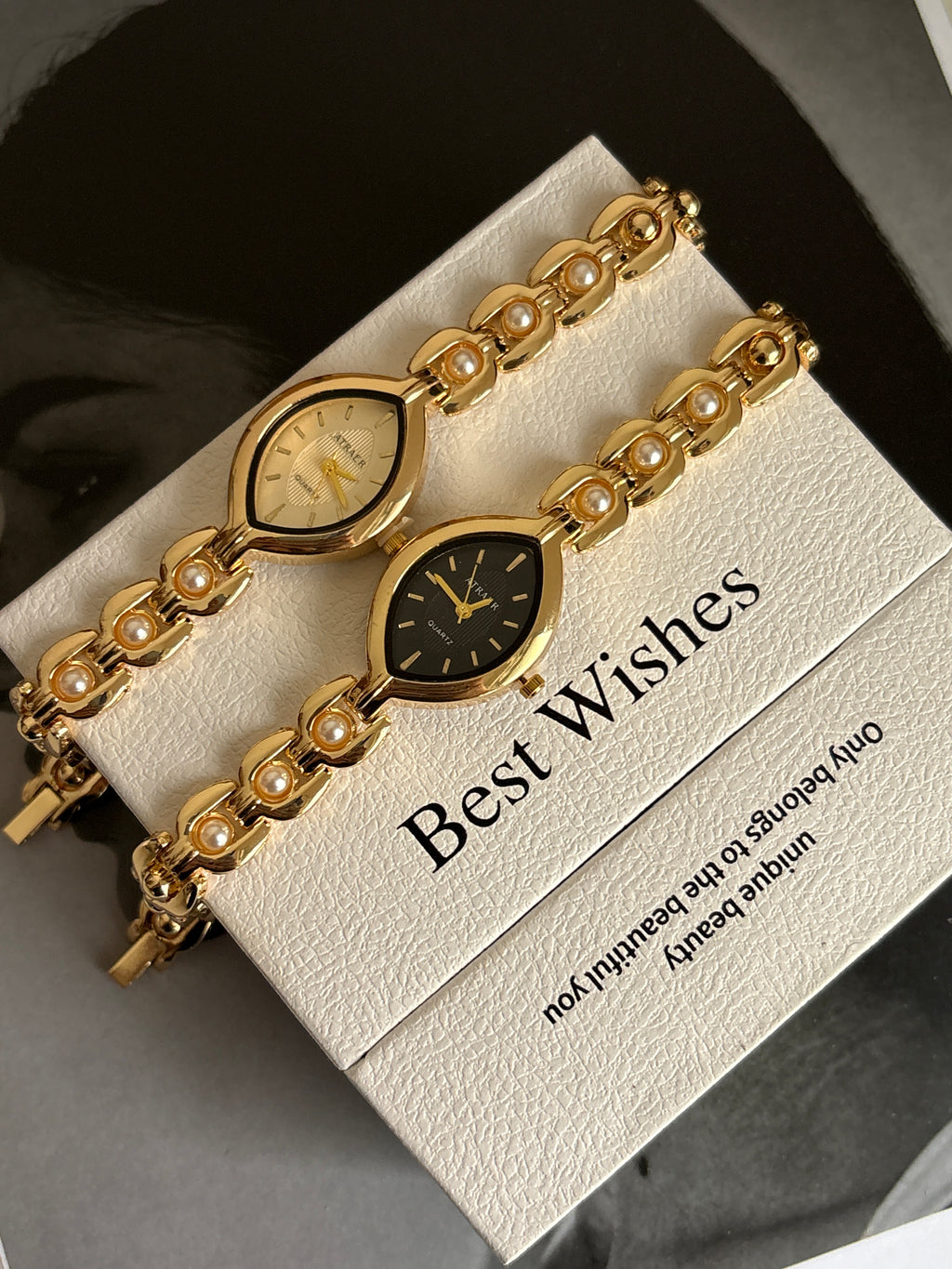JULIET VINTAGE WATCH( BLACK DIAL )