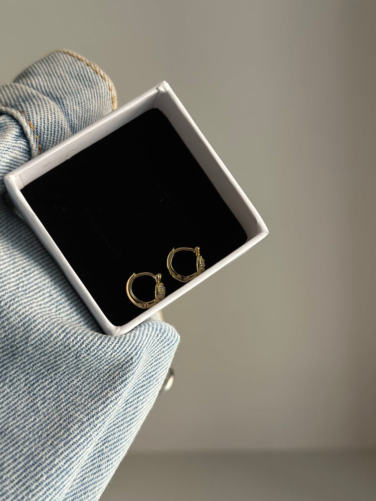 Mini-Diamond- Studded- Hoops
