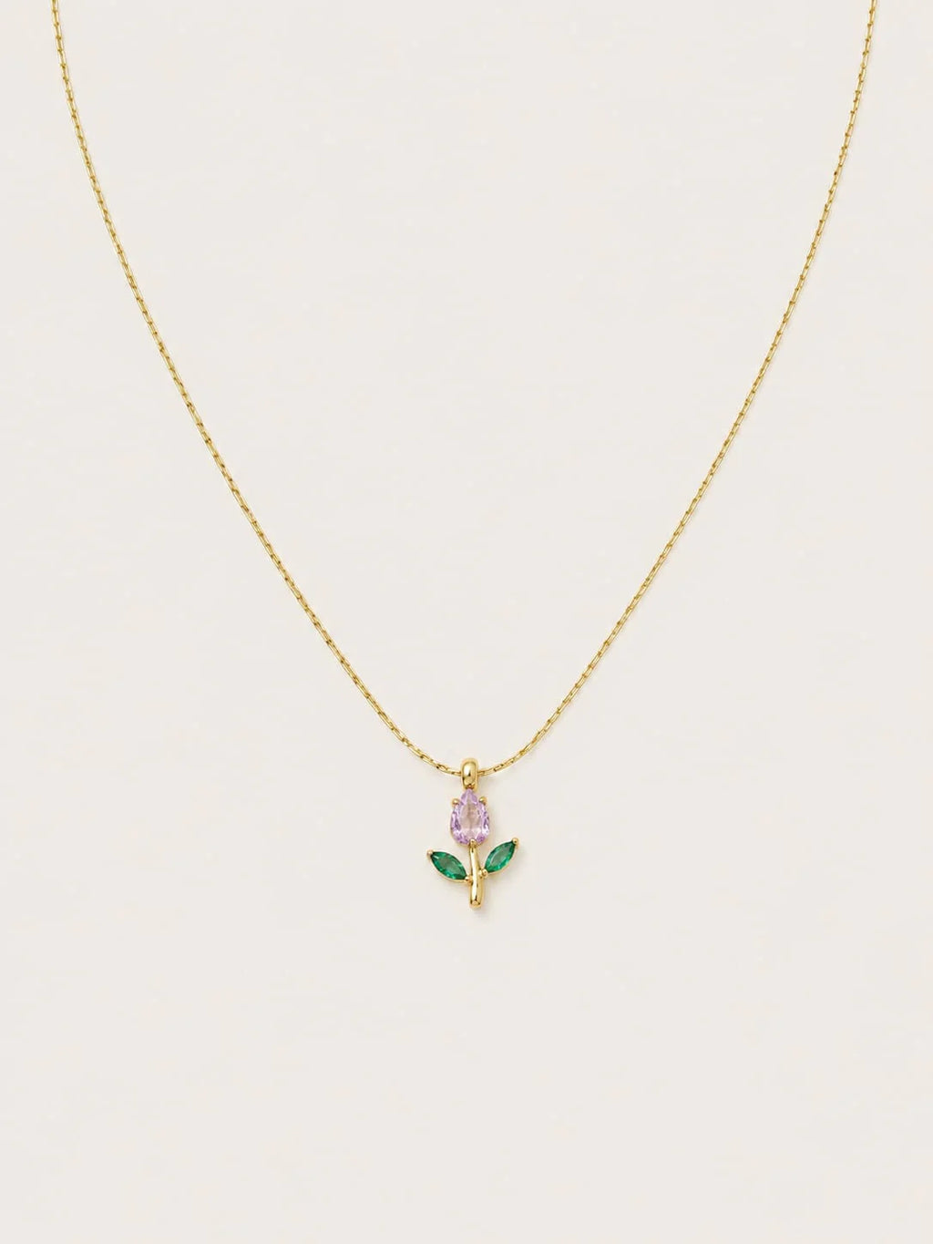 TULIP MINIMAL NECKLACE ( PINK)