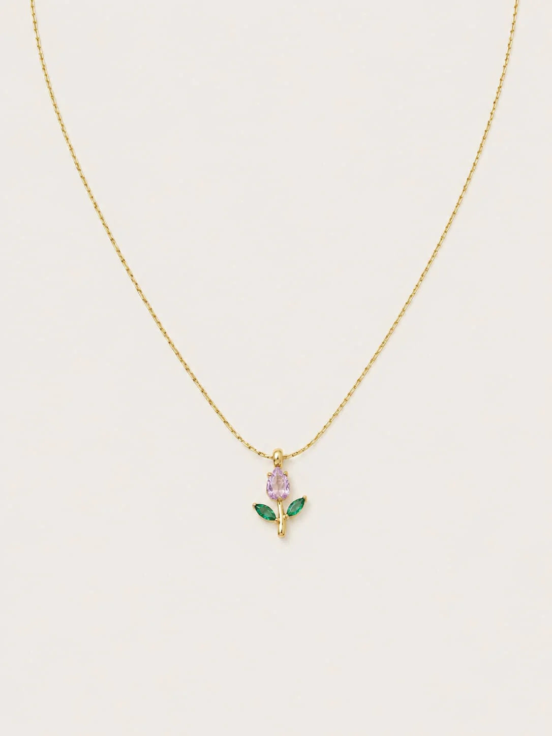 TULIP MINIMAL NECKLACE ( PINK)