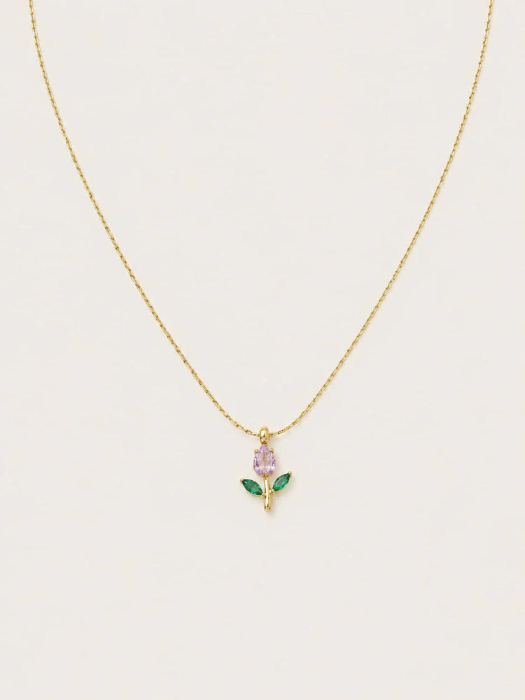 TULIP MINIMAL NECKLACE ( PINK)
