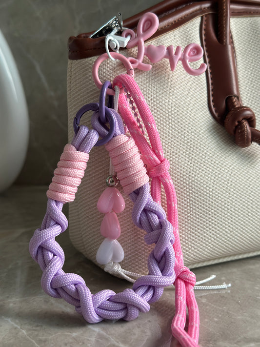 CUPID KNOT BAG CHARM ( PINK)