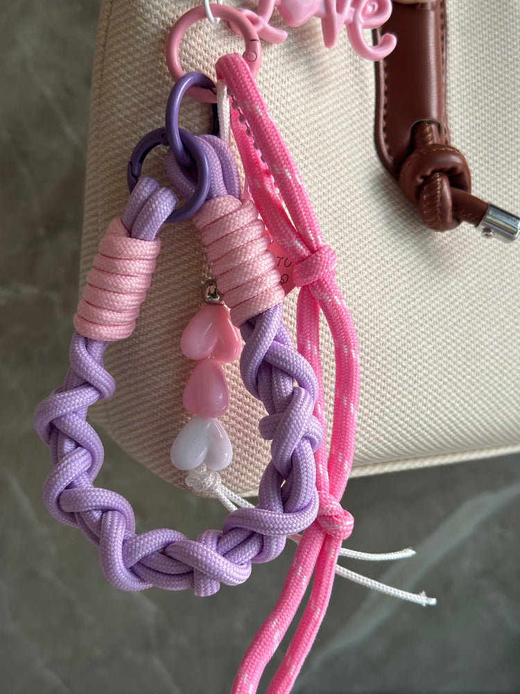 CUPID KNOT BAG CHARM ( PINK)