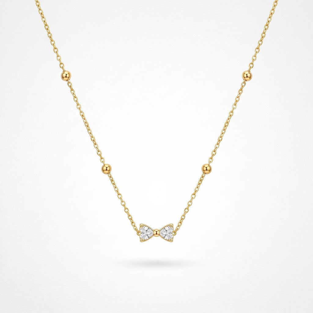 BOW CRYSTAL NECKLACE