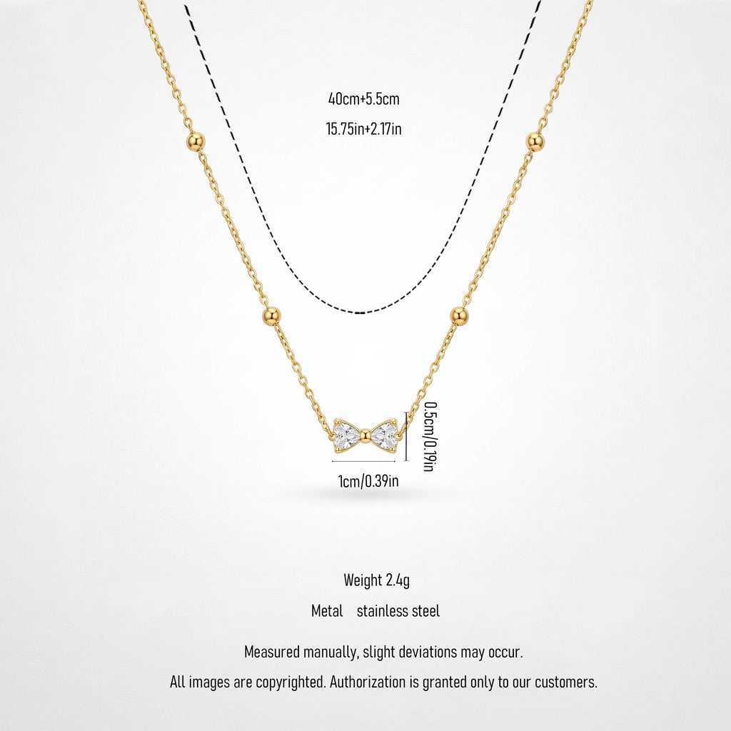 BOW CRYSTAL NECKLACE