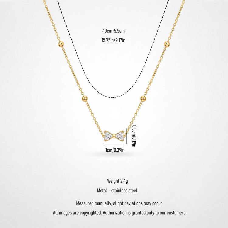 BOW CRYSTAL NECKLACE